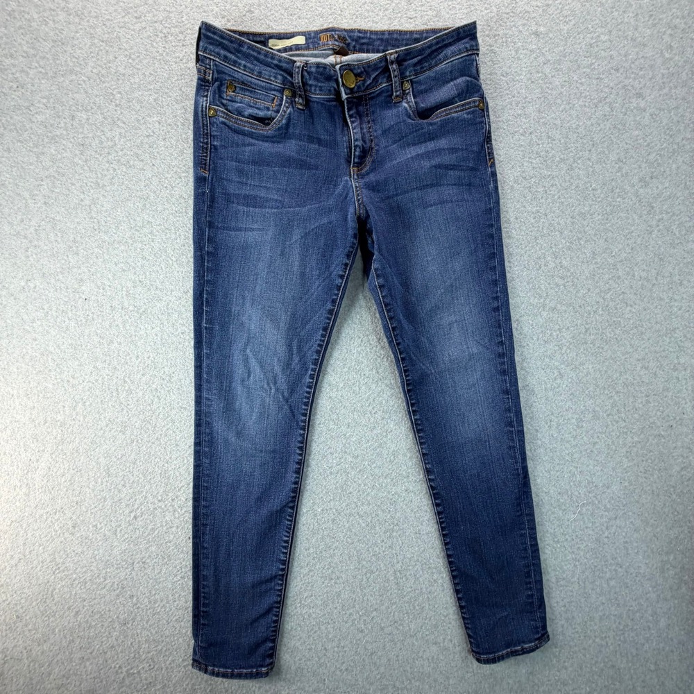 Kut from the Kloth Diana Skinny Petite Jeans 6P Dark Wash Blue Mid Rise Stretch